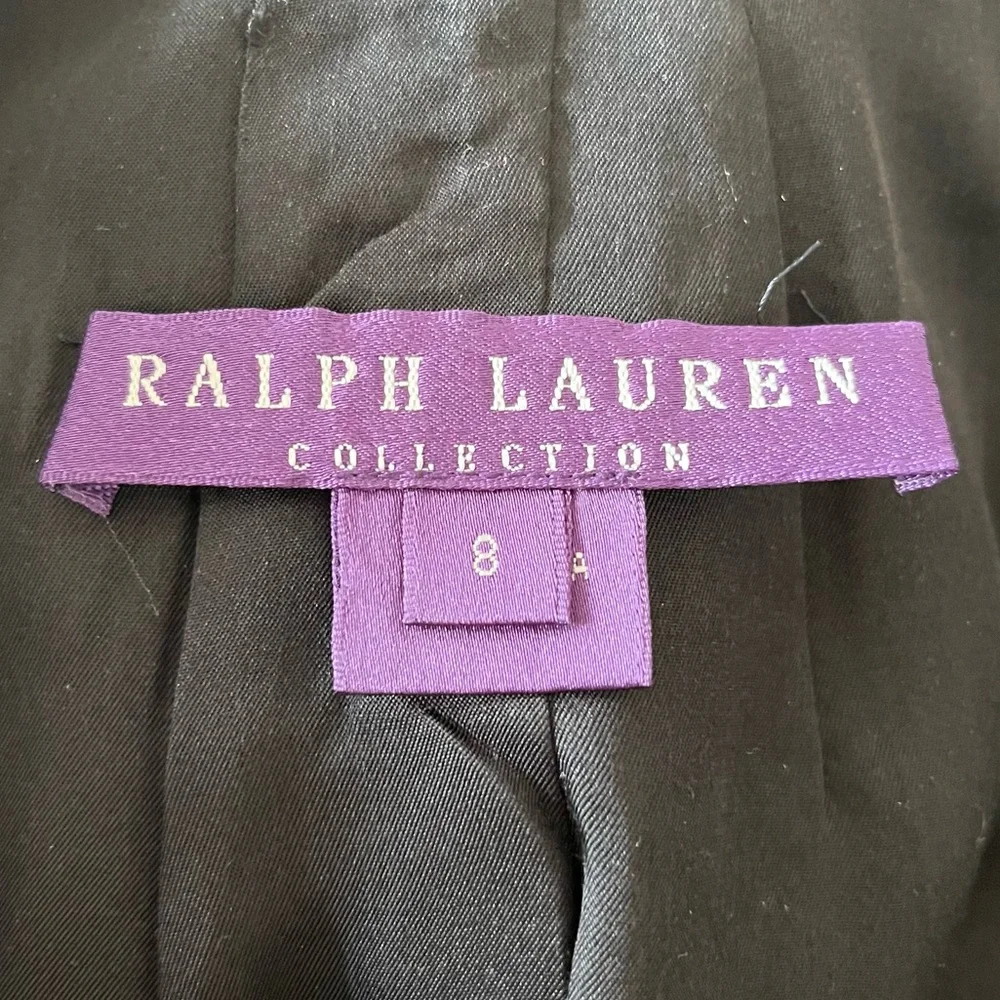 Ralph Lauren Purple Label Textured Black Midi Linen Cotton Pencil Skirt EUC Sz 8